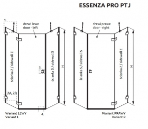 Душевая кабина RADAWAY Essenza Pro Black PTJ 80x90